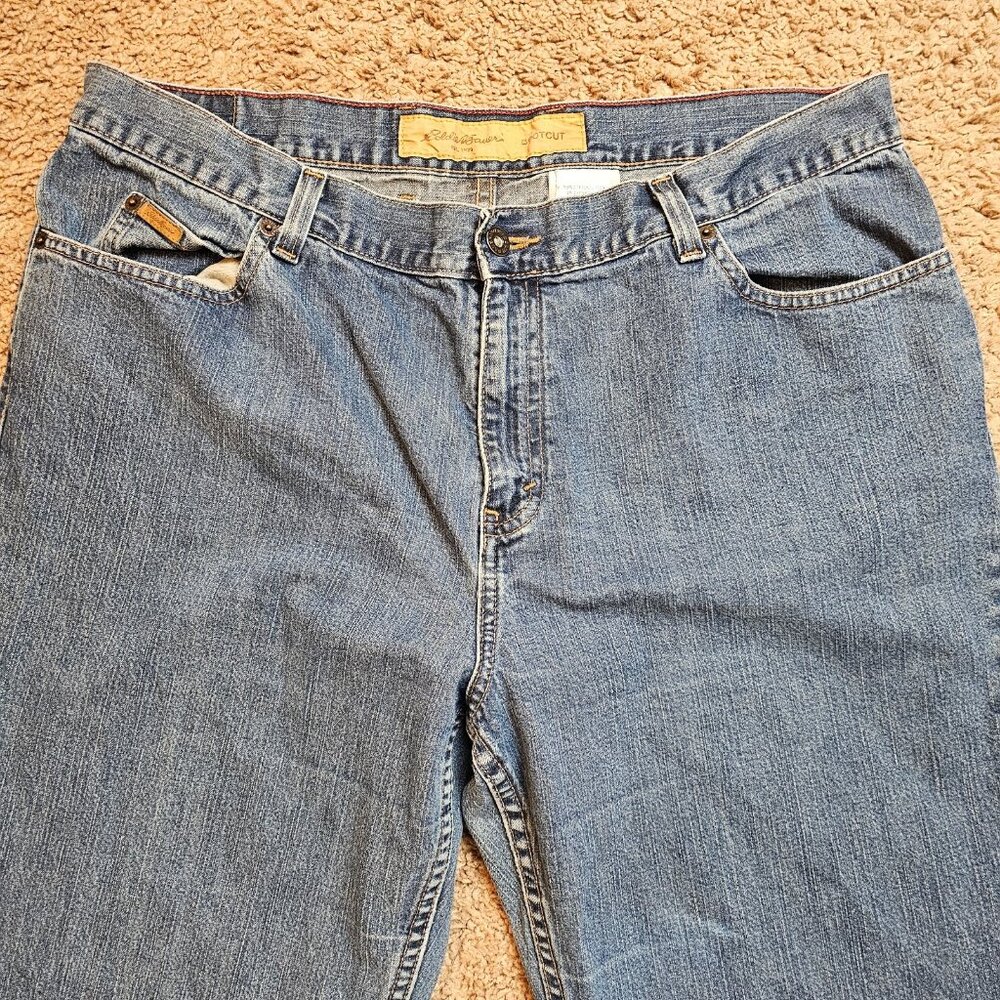 Y2K Eddie Bauer Bootcut Jeans Womens 18R Blue High Rise Denim Stretch Cotton - Picture 3 of 11